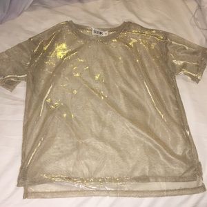 never worn gold see through top